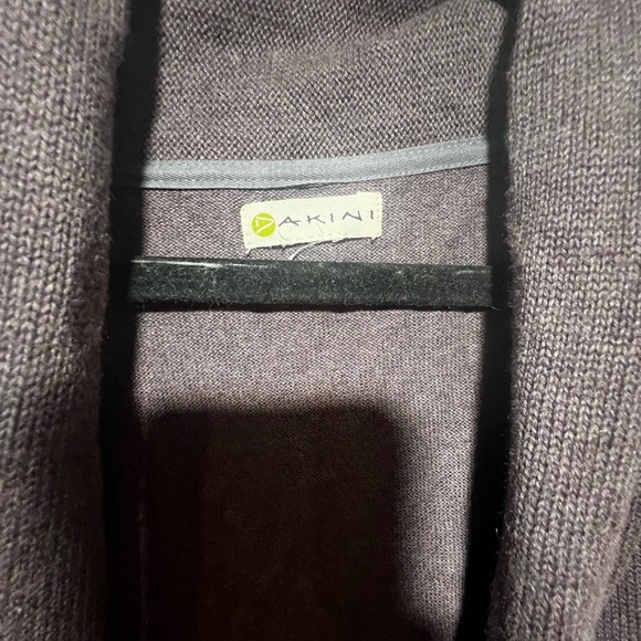 Dakini Charcoal Plum  Open-Front Cardigan Cashmere Blend Large - Picture 5 of 6